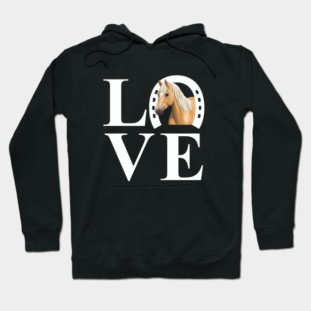 I Love Horses Palomino Horse Hoodie by csforest